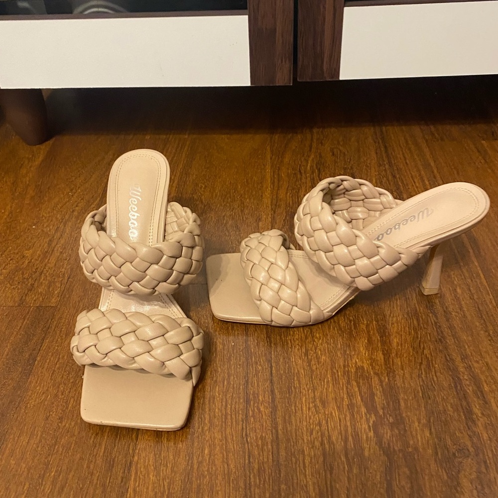 Braided heeled sandals